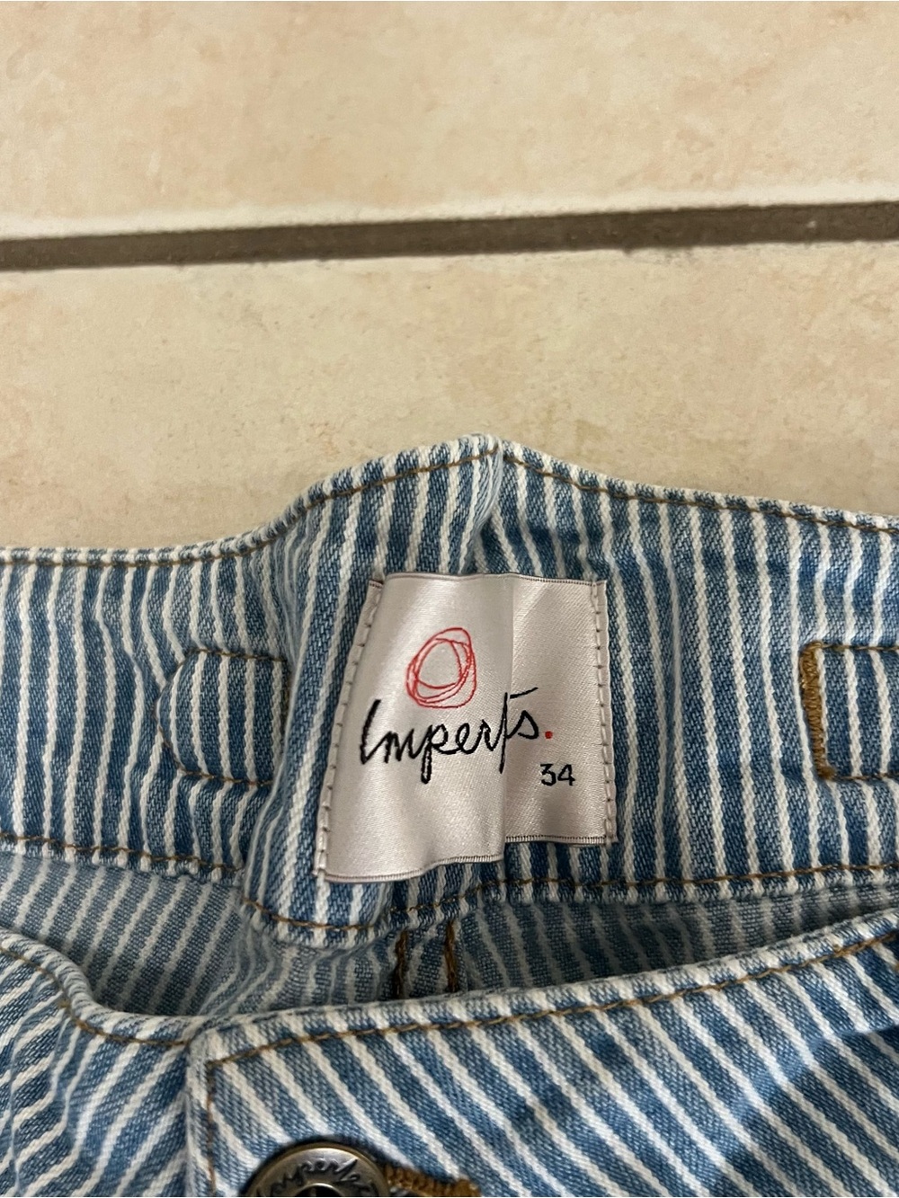 Imperfects Blue Striped Straight Jeans - Men's